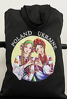 Еко Сумка Шопер Poland-Ukraine (Польща-Україна), чорона сумка для шопінгу, шопер з патріотичним принтом