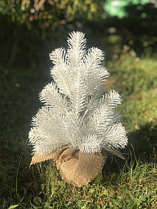 Ялинка лита Premium в мішковині 35 см біла