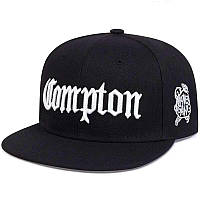 Кепка Compton с прямым козырьком Бейсболка snapback стильная мужская снепбек Hiphop женская черная