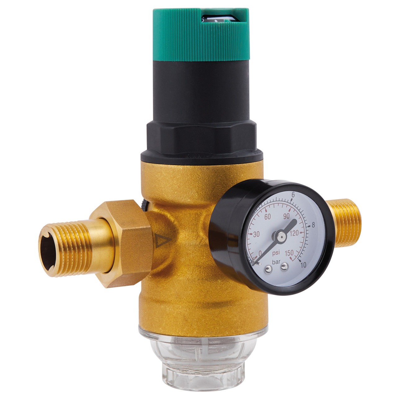 Фільтр самопромивний SANDI FORTE для холодної води 1/2" 100 мкм з манометром та редуктором SF128W15, фото 1