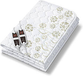 Beurer Електропростирадло, від мережі, 150х160см, 60+60Вт, 4 режими, роздільне налаштування зон обігріву,