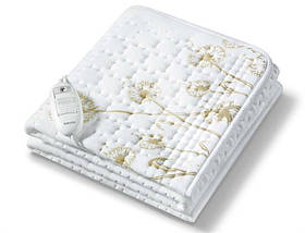 Beurer Електропростирадло, від мережі, 150х80см, 60Вт, 3 режими, бавовна, фліс, білий