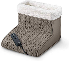 Beurer Електрогрілка для ніг, 32х26х26см, 15Вт, 2 режими, функція масажу, плюш, біло-коричневий