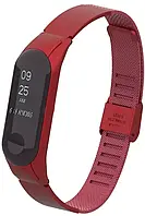 Сменный ремешок для фитнес трекера Xiaomi Mi Band Metal Flat Milanese 4/3 Red