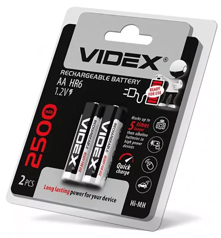 Акумулятор Videx AA (R6) 2500mAh 2шт