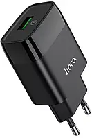 Сетевое зарядное устройство с быстрой зарядкой Hoco C72Q 18Вт 3A QC Glorious Black