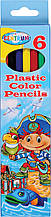 Пластикові кольорові олівці 6 шт Centrum Pirane