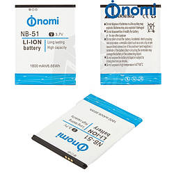 Акумулятор (АКБ, батарея) NB-51 Nomi i500 Sprint (1800mAh), оригінал