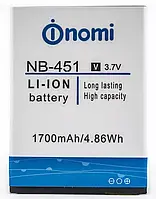 Аккумулятор Nomi i451 Twist / NB-451 (1700 mAh) 12 мес. гарантии