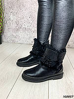 Зимние ботинки женские Allshoes черные | Натуральная замша с напылением, внутри густой мех | Видео обзор 37