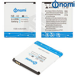 Акумулятор (АКБ, батарея) NB-42 для Nomi i401 Colt (1500 mAh), оригінал