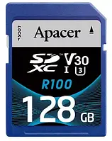 Карта пам'яті Apacer 128 GB SDXC UHS-I U3 V30 R100 (AP128GSDXC10U7-R)