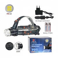 Фонарь налобный с аккумулятором и фокусом X-Balog BL-T07B-P90, OZ-307 Водонепроницаемый фонарик