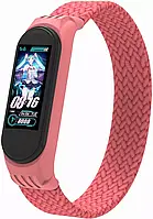 Змінний ремінець ArmorStandart для фітнес трекера Braided Solo Loop для Xiaomi Mi Smart Band 4/5/6 Size S (ARM59181) Pink