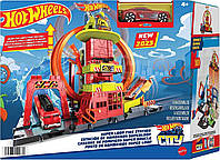 Трек Хот Вілс Супер петля з пожежною станцією Hot Wheels City Super Loop Fire Station HKX41 Mattel Оригінал