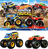 Набір Хот Вілс Машинки 2шт Hot Wheels Monster Trucks Demolition Doubles 1:64 FYJ64 Mattel Оригінал, фото 3