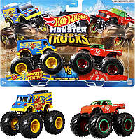 Набор Хот Вилс Машинки 2шт Hot Wheels Monster Trucks Demolition Doubles 1:64 FYJ64 Mattel Оригинал