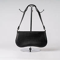 Женская сумка-багет черная из экокожи,клатч на плечо
