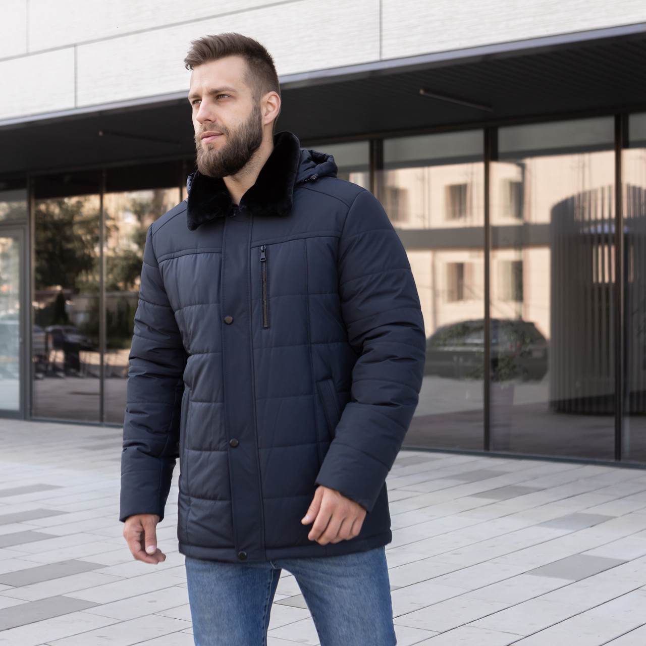 Зимові чоловічі куртки 62-66  синій, фото 1