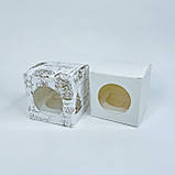 Коробка для капкейків (1 шт.), 90*90*90 мм, з вікном, біла, фото 4
