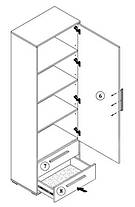 Пенал Тоні 1Д2Ш 1951х650х383мм дуб артизан + німфея альба Світ меблів, фото 2