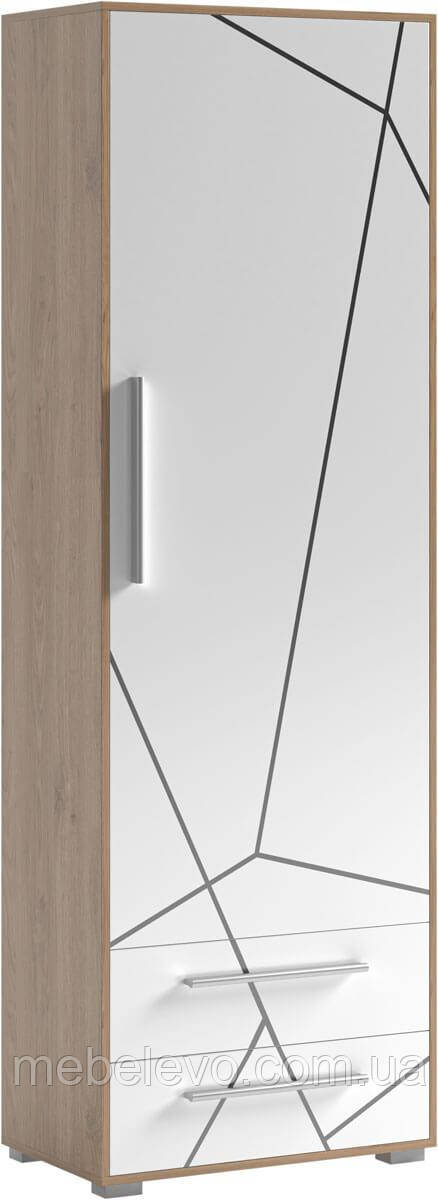 Пенал Тоні 1Д2Ш 1951х650х383мм дуб артизан + німфея альба Світ меблів