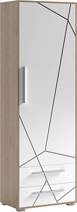 Пенал Тоні 1Д2Ш 1951х650х383мм дуб артизан + німфея альба Світ меблів, фото 1