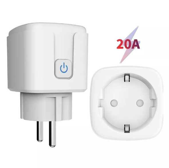 Розумна смарт розетка 20А з лічильником електроенергії 4400W (smartSocket20A)