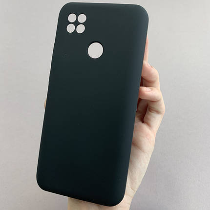 Чохол для Xiaomi Redmi 9C силікон кейс чохол з мікрофіброю на телефон сяомі редмі 9с чорний r4e, фото 1