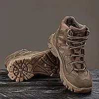 Тактические ботинки военные, полуботинки "UKR-TEC", берцы армейские, койот кожа, демисезонные, военная обувь