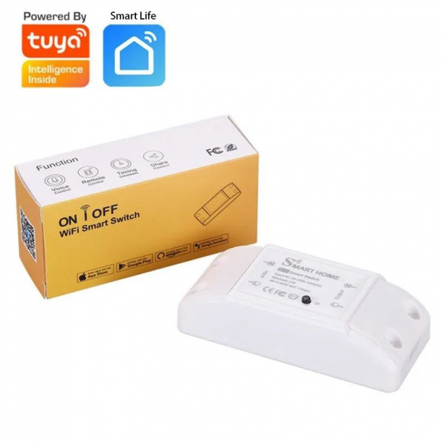 Умный дом мини выключатель Tuya Wi-Fi Smart Switch 10А реле (TuyaSmartSwitch) - фото 1 - id-p1943254465