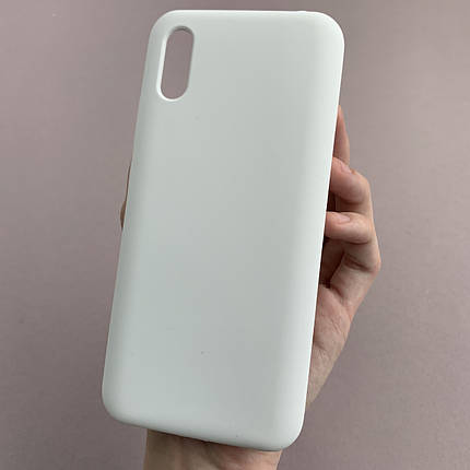 Чохол для Xiaomi Redmi 9А силікон кейс чохол з мікрофіброю на телефон сяомі редмі 9а білий r4e, фото 1