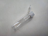 100 мл флакон ЦИЛИНДР ПЭТ прозрачный с прозрачной крышкой флип-топ 24 мм, бутылка, пластиковый, пластмассовый