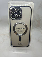 Чехол для Apple iPhone 14 Pro Max Magsafe с защитой камеры серебро