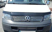 Накладка на решетку Volkswagen T5 (фольксваген т5), 8 шт. широкие полоски, нерж.