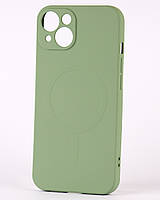 Чехол для iPhone 14 Silicone Case with MagSafe оливковый