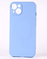Чехол для iPhone 14 Silicone Case with MagSafe голубой
