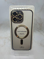 Чехол для Apple iPhone 14 Pro Max Magsafe с защитой камеры золотой