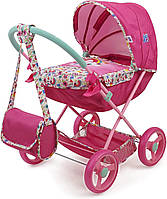 Коляска лялькова із сумкою Бебі Алів Baby Alive Deluxe Classic Doll Pram — Pink Rainbow