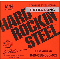 Струни для 4-струнної бас-гітари La Bella M44 Hard Rockin Steel Extra Long .040 - .102