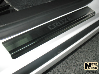 Накладки на пороги Chevrolet Cruze (шевроле круз) 4 шт. Premium