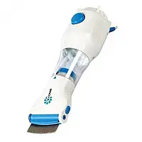 Гребінець електричний для видалення вошей і бліх V-Comb Licetec біло-блакитний із залізним гребінцем