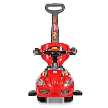 Каталка толокар 2в1 Bambi M 4205-3 (світло, музика, пищалка на кермі, батьківська ручка), фото 5