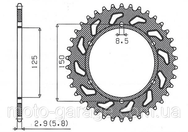 Зірка задня Sunstar SS 1-3547-50,GEON DAKAR TWINCAM 250, KTM SX/EXC,(JTR897.50)
