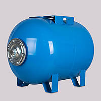 Гидроакумулятор 80л, горизонтальный, 10 атм (на ножках, с мотобазой) синий, INTHL 80/10 blue, 1"