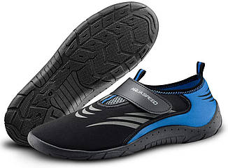 Аквашузи Aqua Speed ​​AQUA SHOE MODEL 27B 7616 чорний, сірий, синій Уні 44 (642-27B-44)