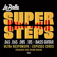 Струны для 4-струнной бас-гитары La Bella SS45 Super Steps Stainless Steel .045 - .105