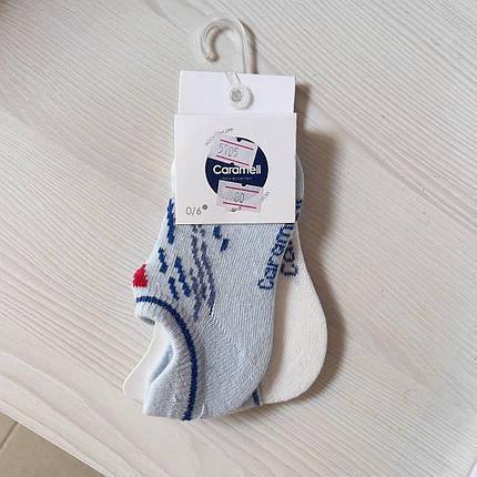 Шкарпетки блакитні для хлопчика 2 пари (0-6м) (YOLA.BABY.SHOP), фото 1