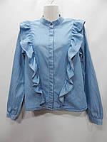 Рубашка фирменная женская джинс сток DENIM UKR 42-44 р.081TR (в указанном размере, только 1 шт)