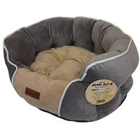 Лежанка AnimAll Ат 4499 Royal Soft M GREY - BEIGE для собак и кошек, серо-бежевый, 53×47×21 см